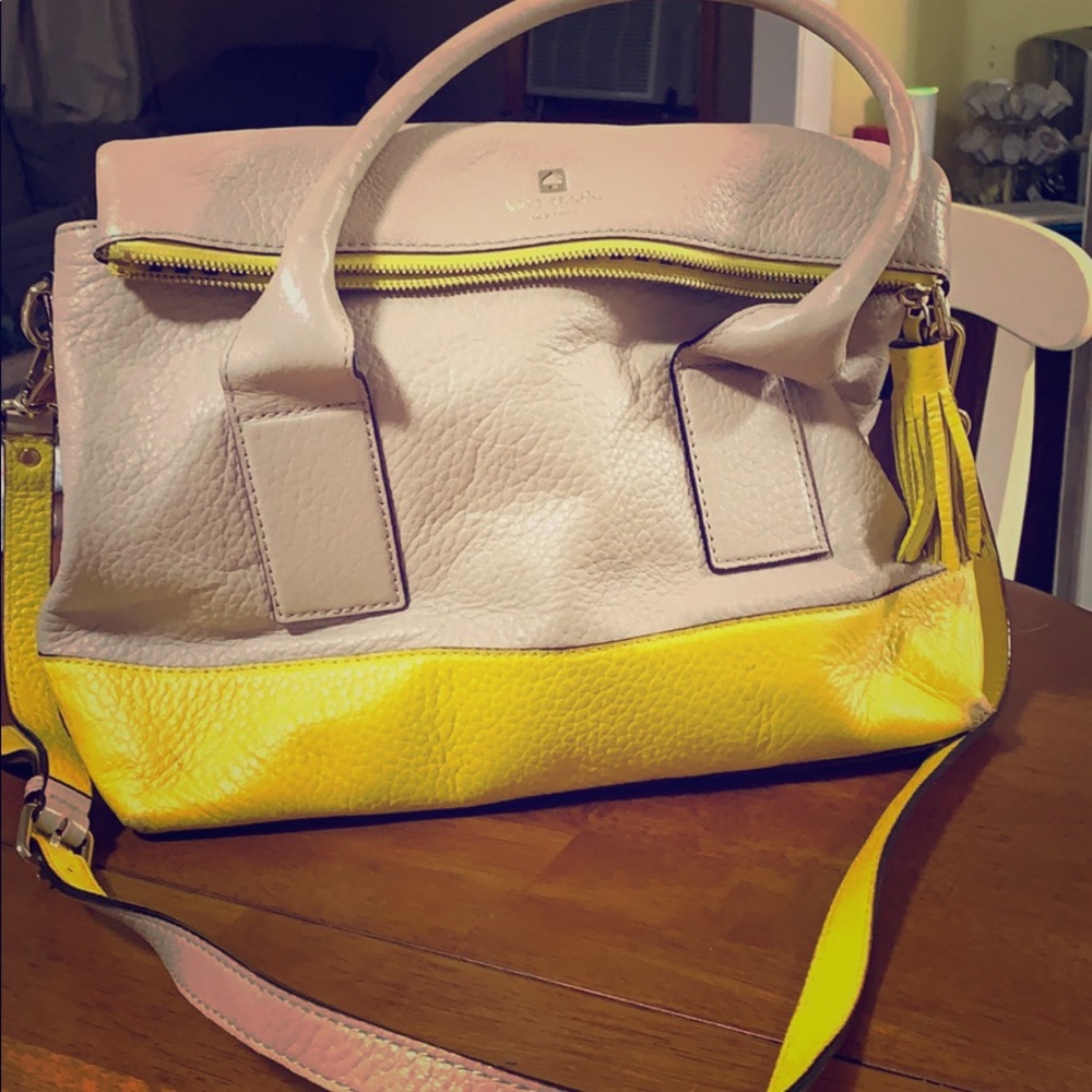 Kate Spade tan and yellow handbag